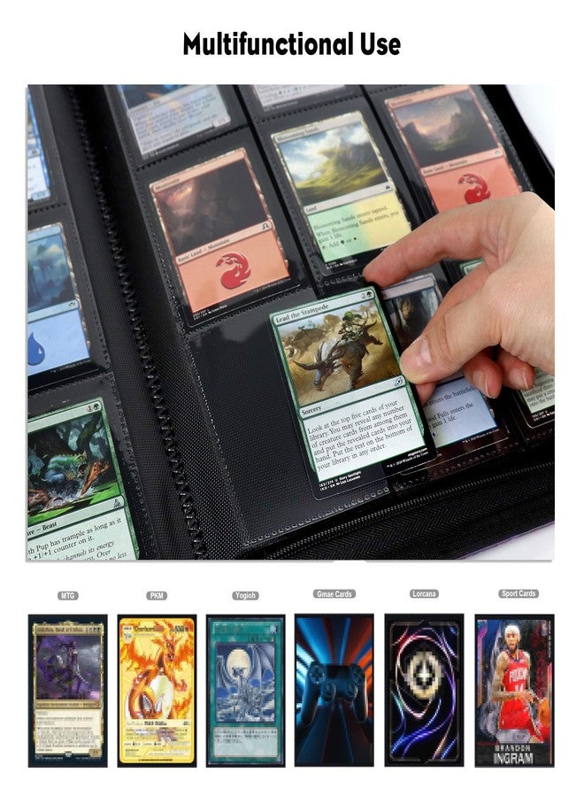 Katomula 360 Pockets Card Binder, MTG Card Binder, Double Sided Card Collection Album Folder with 20 Pages, Side-Loading Card Holder for MTG, TCG, Trading Card, Sports Cards-Swamp - Image 3